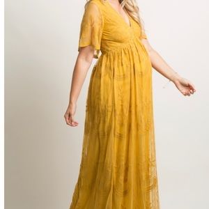 New with tags! Mustard lace maternity maxi dress